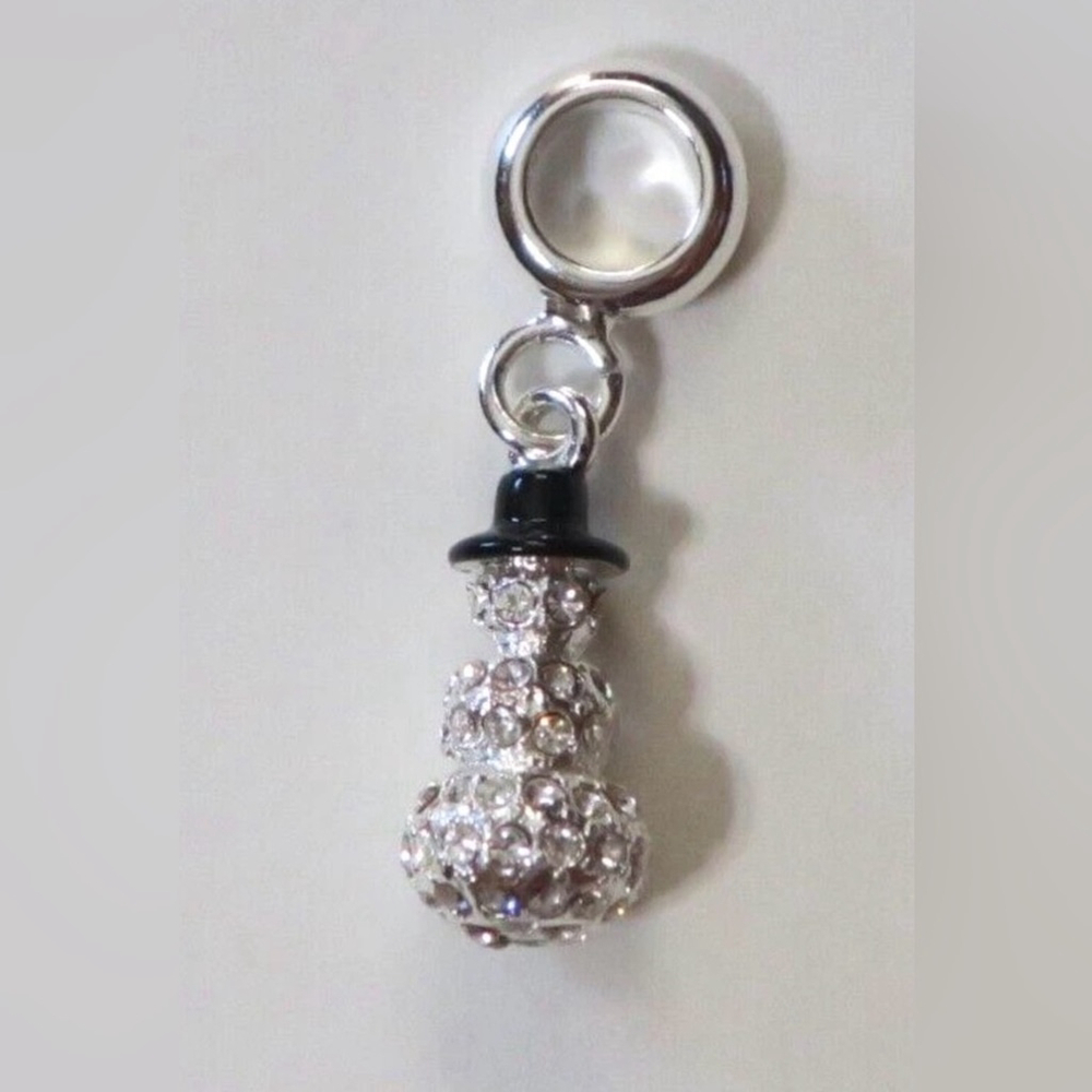 daVinci Snowman charm crystal and Silvertone 2317